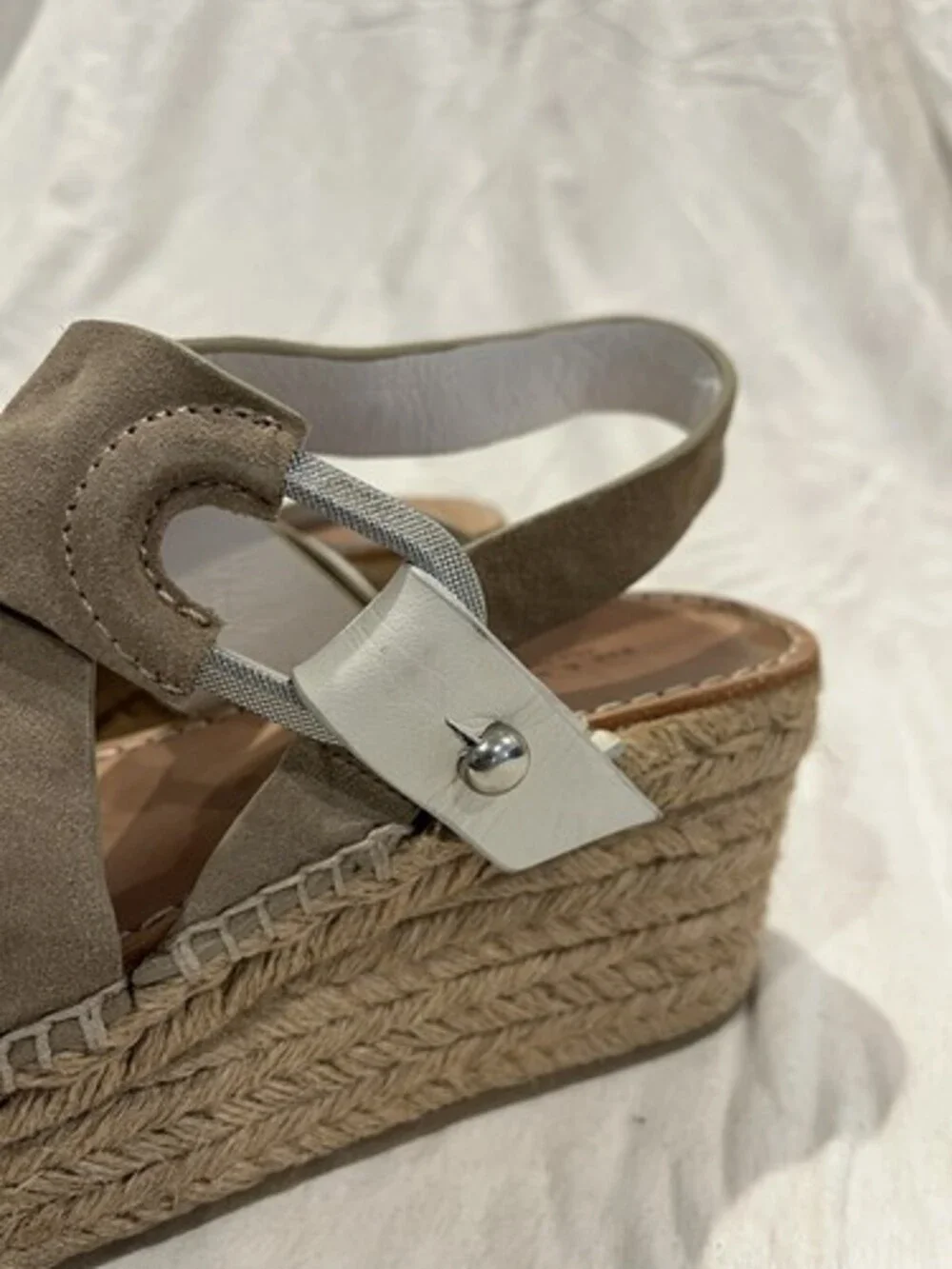 rag & bone Taupe Suede Leather August Espadrille Sandals Womens 38.5